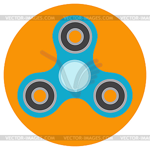 Blue hand-spinner is of classical shape flat - vector clipart