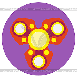 Red spinner with yellow circles flat style. image o - royalty-free vector image