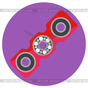 Pink rectangular spinner with center bearing flat - vector clipart