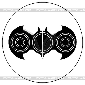 Hand-spinner in form of bat - vector clipart