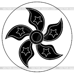 Spinner with five blades in form of petals - vector image