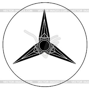 Hand spinner blades with pointed triangular - vector clipart