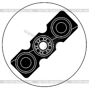 Rectangular hand spinner with center bearing - vector clipart