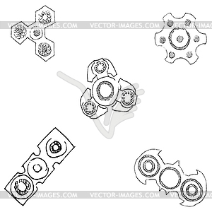 Spinners of different shapes - vector clipart