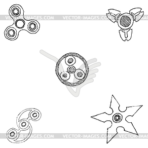 Spinners of different shapes - vector image