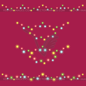 Christmas garlands. Glowing garlands. Decoration fo - vector clipart
