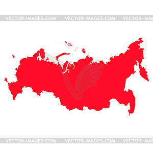 Map of Russia with red filling. image - vector clip art