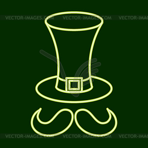 Hat and mustache. St.Patrick s Day - vector clipart