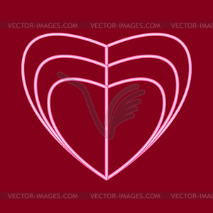 Three hearts divided vertically - vector clipart