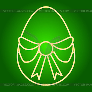 Значок яйца с бантиком  - стоковый векторный клипарт