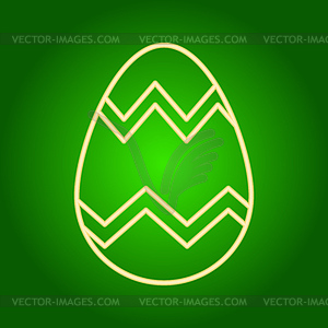 Icon easter egg with pattern - vector image