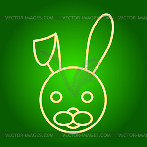 Head of Easter bunny with lowered ear - vector EPS clipart