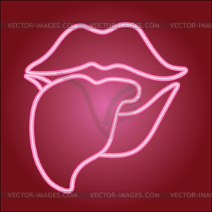 Lip icon with tongue sticking out - vector image