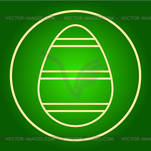 Egg with decorative stripes in neon circle. Easter - vector clipart