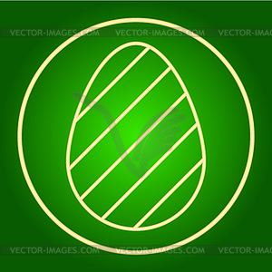 Egg with decorative stripes in neon circle. Easter - vector image