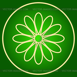 Flower in neon circle. Easter - vector clipart