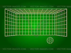 Icons soccer gates and soccer ball. Thin lines - stock vector clipart