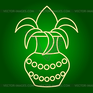 Icons of tamarind juice. Holiday Ugadi. Fine lines - vector clipart