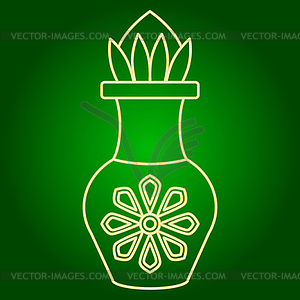 Icons of tamarind juice. Holiday Ugadi. Fine lines - vector image