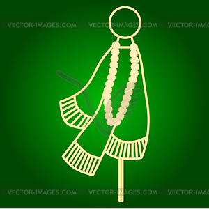 Icon of Scarecrow Holi. Holiday Ugadi. Fine lines - vector clipart