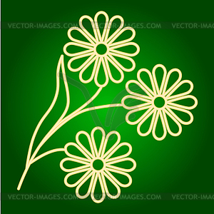 Icons of flowers of tree by him. Holiday Ugadi. Fin - vector image