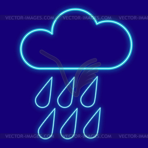 Weather. Clouds, drops, rain - vector image