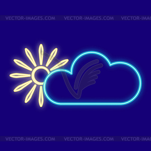 Погода. Облака, солнце - векторное изображение