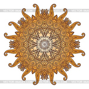 Ornate flowers colors vector mandala in indian style.  - vector clip art