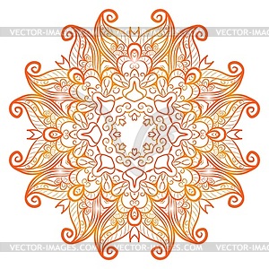 Ornate flowers colors vector mandala in indian style.  - vector clip art