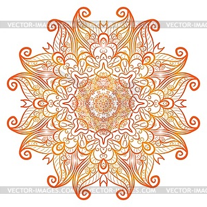 Ornate flowers colors vector mandala in indian style. - royalty-free vector clipart