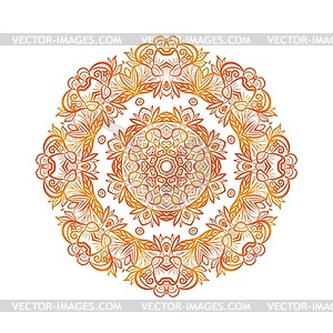 Ornate flowers colors vector mandala in indian style. - vector clipart