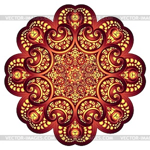 Цветочный узор. мандала в индийском стиле. - стоковое векторное изображение
