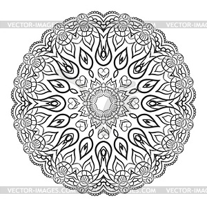 Ornate flowers colors vector mandala in indian style. - vector image