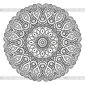 Ornate flowers colors vector mandala in indian style.  - vector clipart