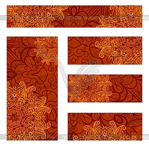 Floral decorative background, template frame design - vector image