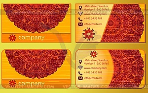 Vintage visiting card set.  - vector image