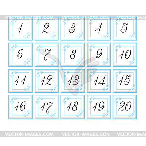 Number cards - vector image