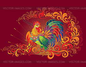 Rooster, symbol of New year 2017 - vector clip art