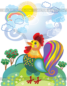 Little rooster - vector image