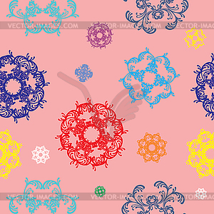 Seamless pattern with colorful decor - vector clipart