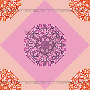 Бесшовные с розовым орнаментального декора - векторное изображение