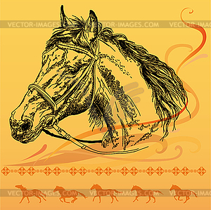 Background with horse - vector image