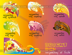 Bright and rich composition of fruits - vector EPS clipart