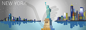 Colorful New York city silhouette - vector clipart / vector image