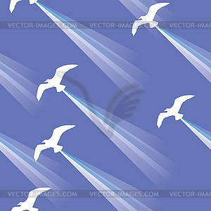 Seamless pattern with seagulls - vector clip art