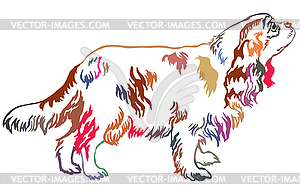 Красочный декоративный стоячий портрет собаки - векторный клипарт Royalty-Free