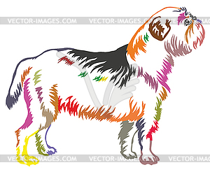 Colorful decorative standing portrait of dog Griffo - royalty-free vector clipart