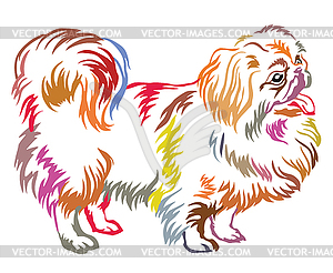 Colorful decorative standing portrait of dog - vector image