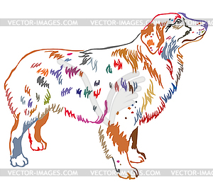 Colorful decorative standing portrait of dog - vector clipart