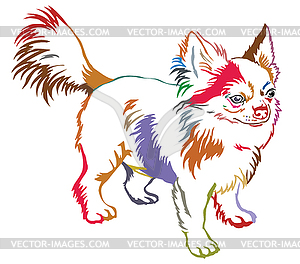 Colorful decorative standing portrait of dog - vector clip art